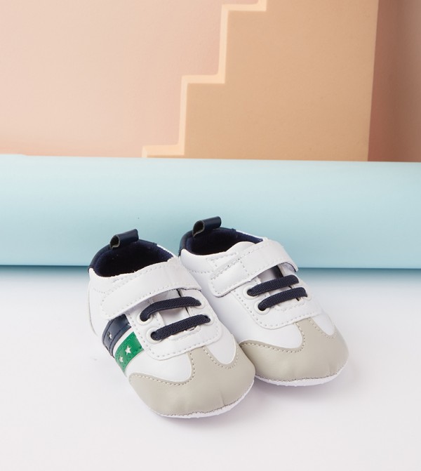 Color Block Soft Sole Velcro Shoes