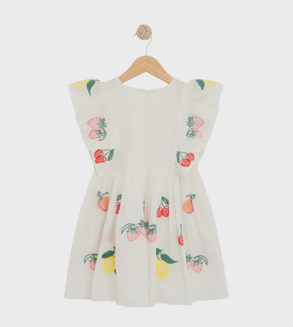 Printed Flutter Sleeves Dress