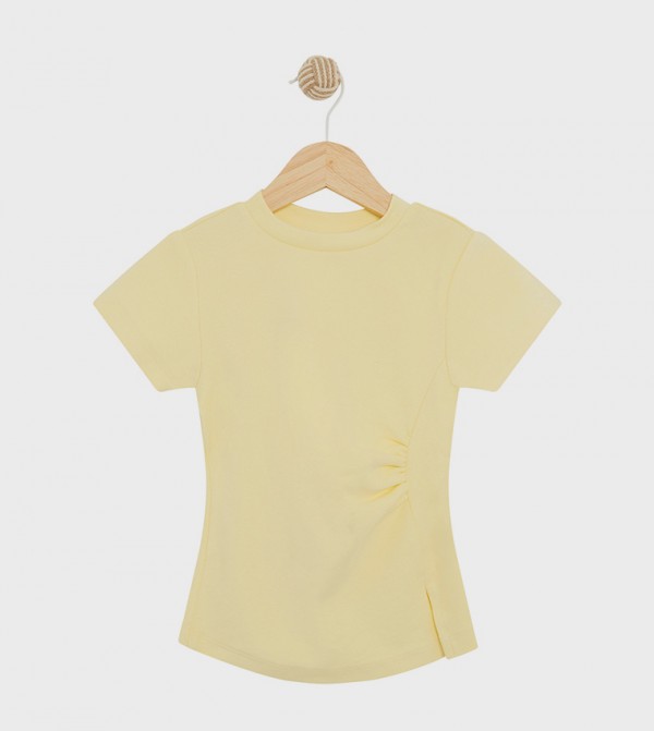 Ruched Crew Neck T-Shirt