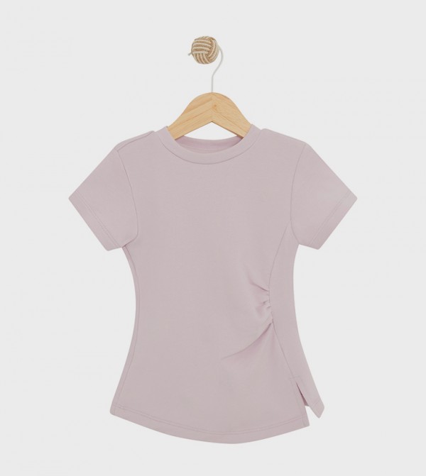 Ruched Crew Neck T-Shirt