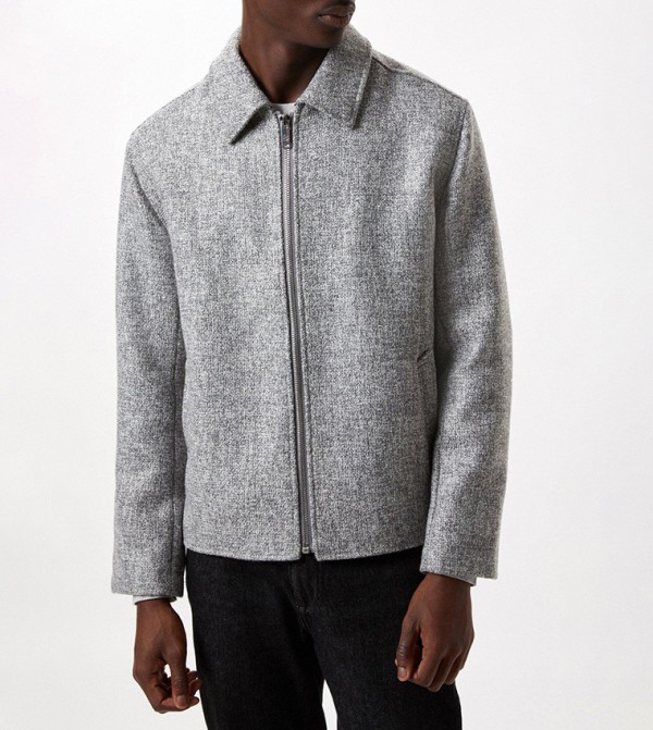 Alfani Petite Mixed-Media Zip-Front Jacket, Created for Macy's - Macy's
