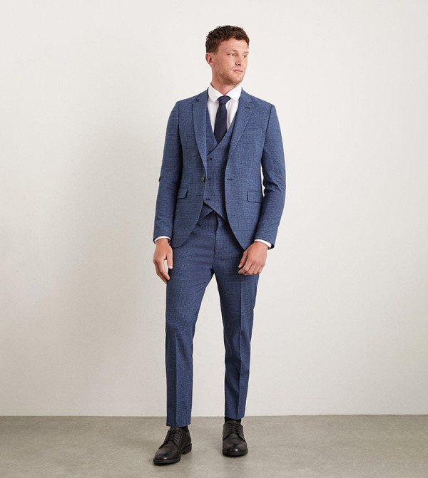 Blue Pure Cotton Trouser Suit
