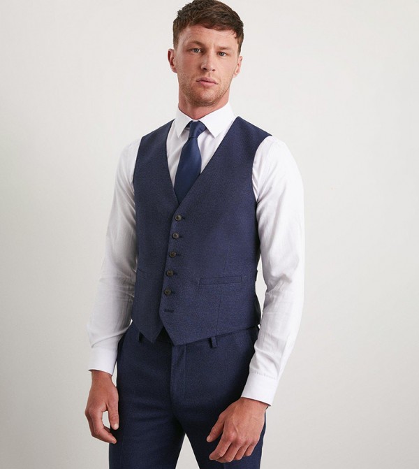 Buy Burton Skinny Fit Navy Marl Waistcoat In Navy | 6thStreet Kuwait