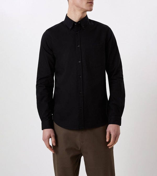 Long Sleeves Chest Pocket Oxford Shirt