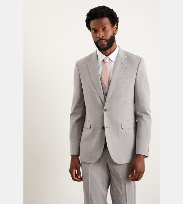 Slim Fit Light Grey Blazer