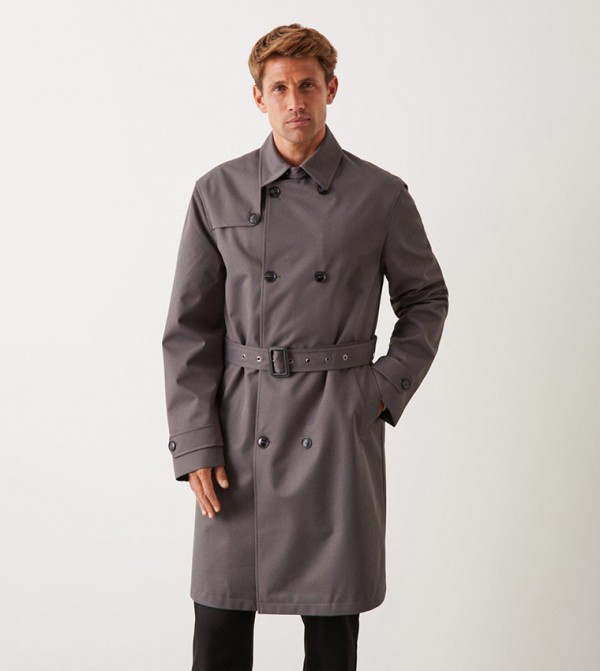Grey trench coat outlet mens