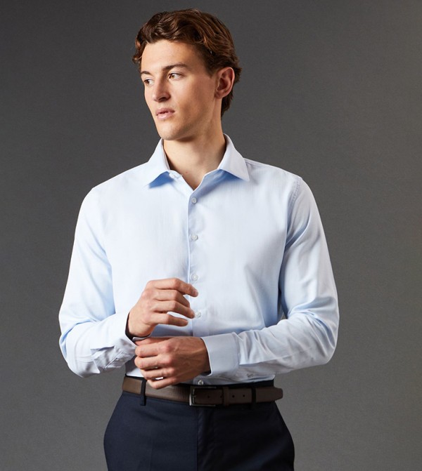 Tailored Fit Herringbone Weave Shirt