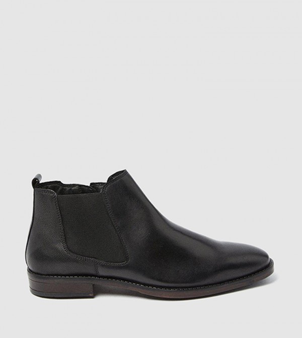 Buy Burton Bradley Leather Almond Toe Smart Chelsea Boots In Black