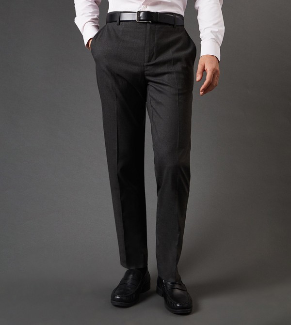Solid Slim Fit Trousers