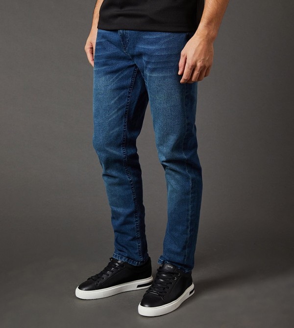 Washed Stretch Slim Fit Jeans