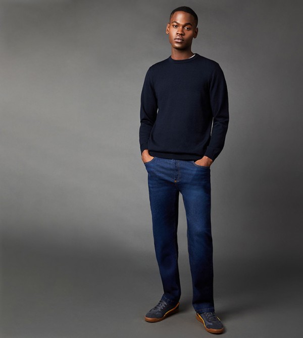 Indigo Stretch Straight Fit Jeans