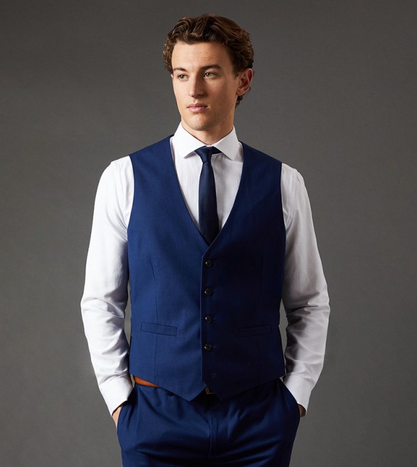 Solid French Slim Fit Waistcoat
