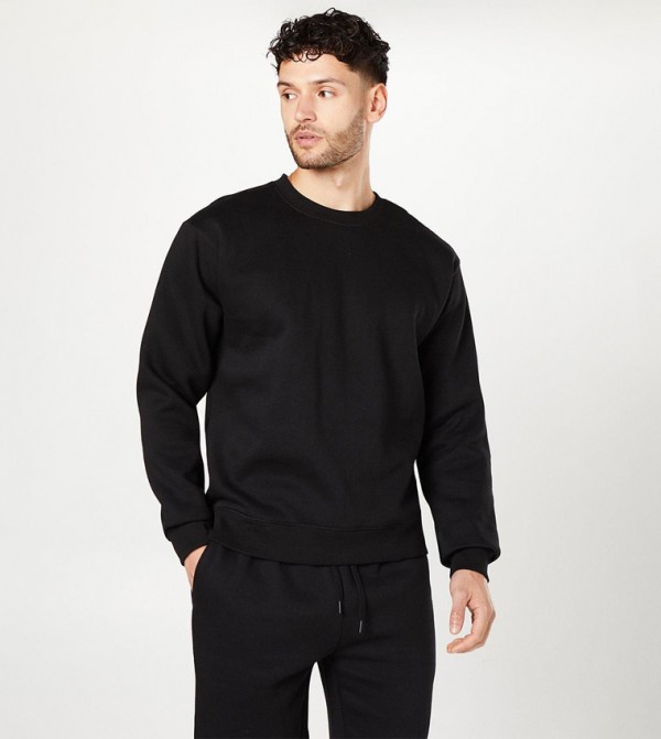 Solid Crew Neck Sweatshirt
