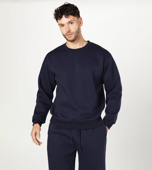 Solid Crew Neck Sweatshirt