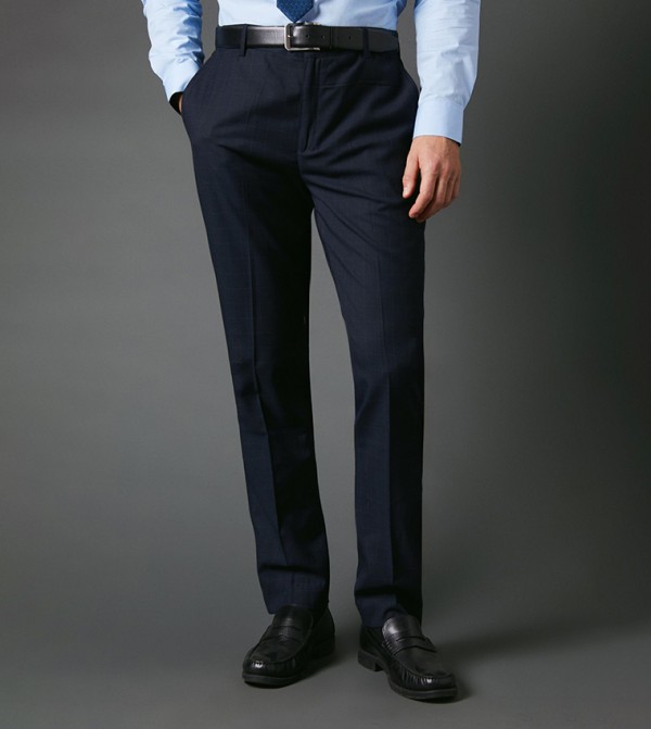 Slim Fit Windowpane Checkered Formal Trousers