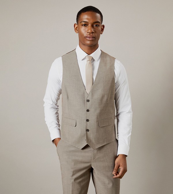 Solid Tailored Fit Waistcoat
