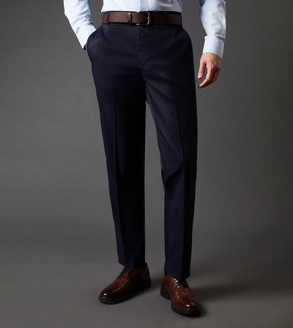 Twill Stretch Slim Fit Formal Trousers