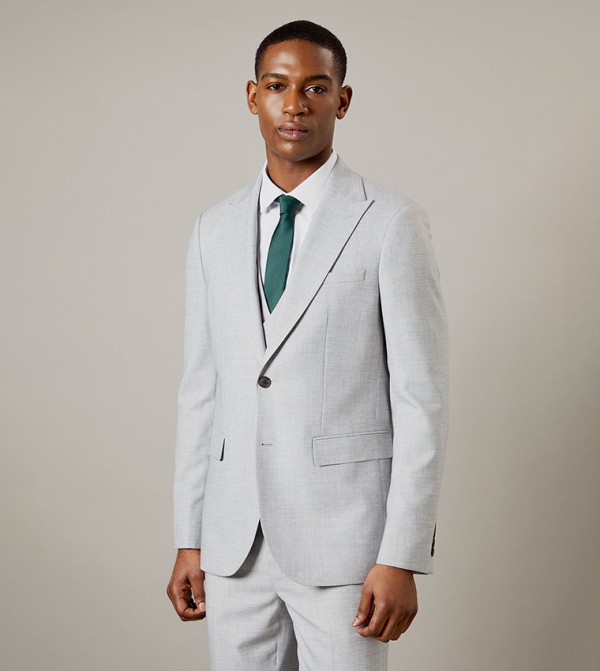 Solid Heathered Slim Fit Blazer