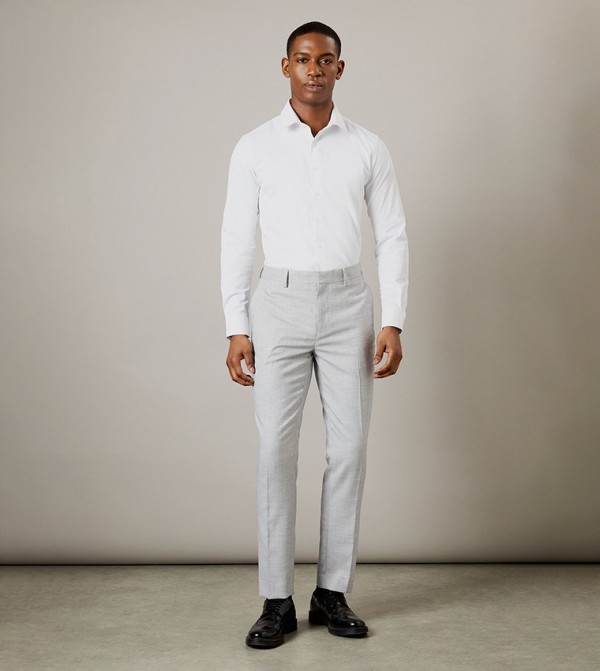 Heathered Slim Fit Formal Trousers