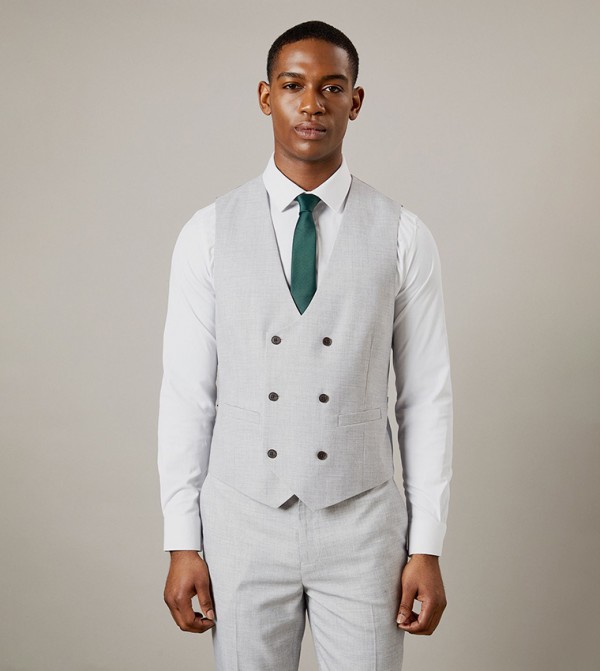 Heathered Double Breasted Waistcoat