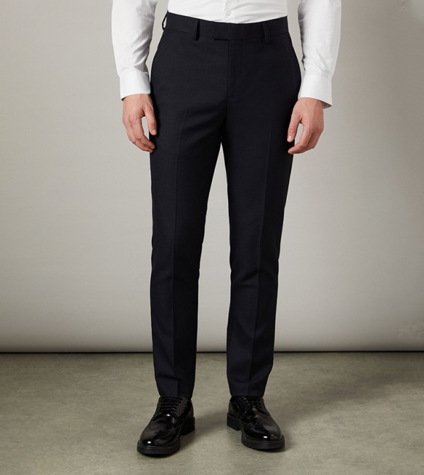 Wool Rich Slim Fit Formal Trousers