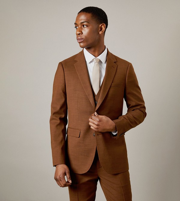 Copper Twill Slim Fit Blazer