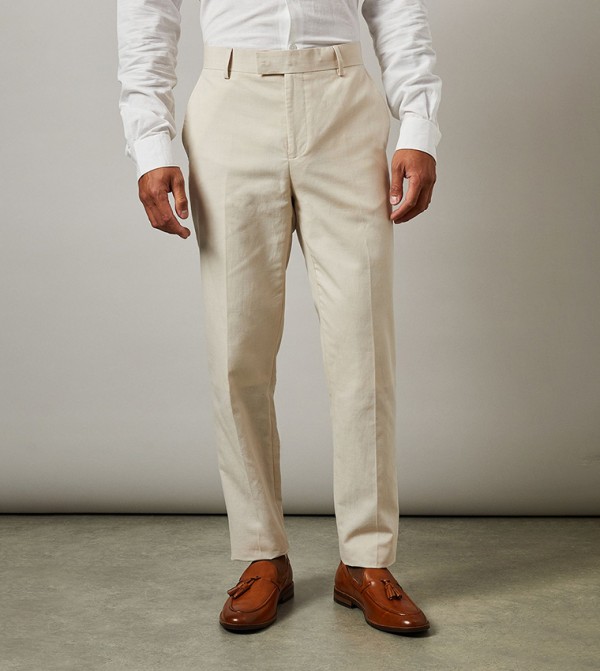 Linen Slim Fit Formal Trousers