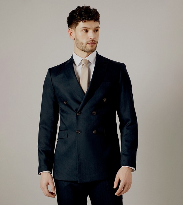 Double Breasted Lapel Collar Blazer