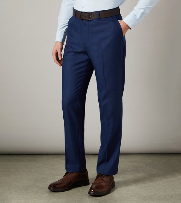 Tailored Fit Sharkskin Formal Trousers