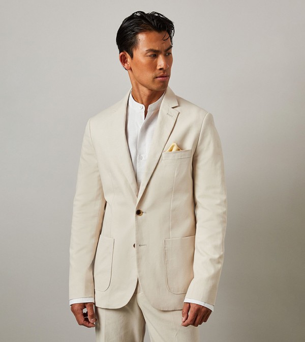 Linen Long Sleeves Slim Fit Blazer
