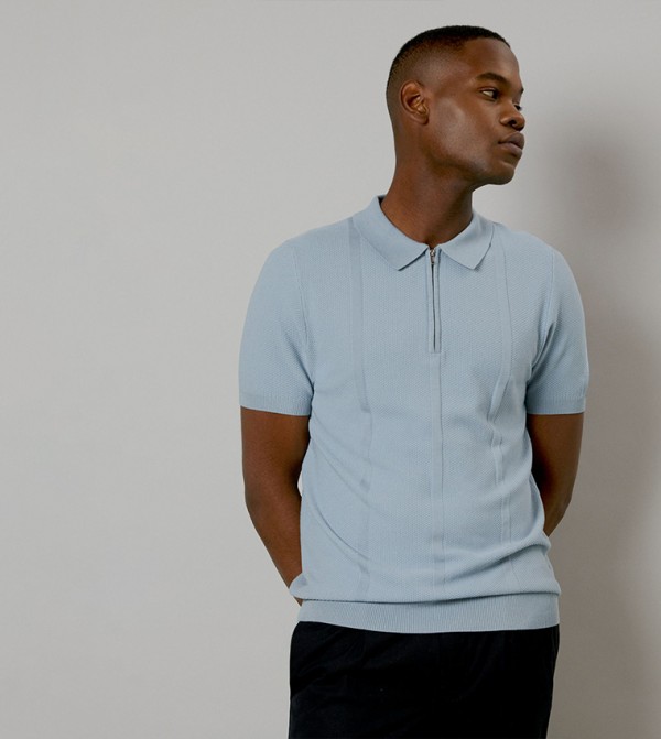Knitted Short Sleeves Polo T-Shirt