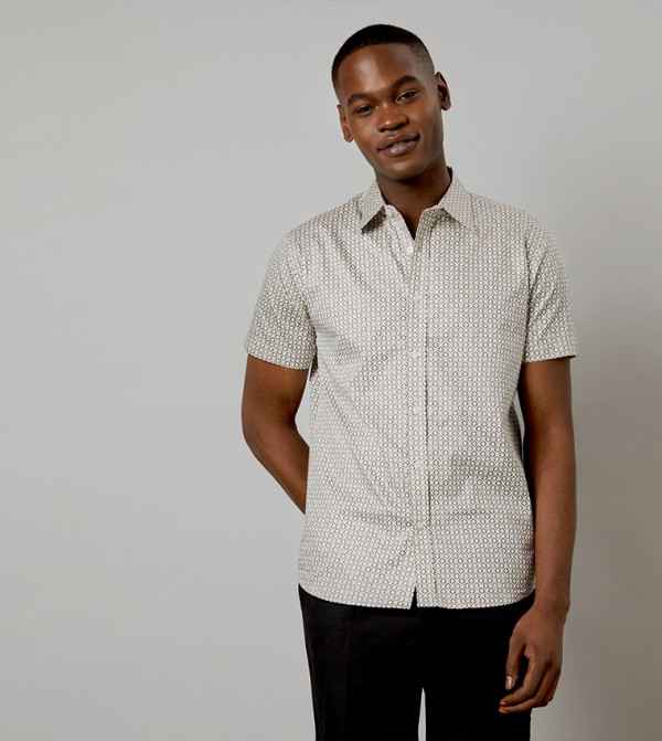 Geo Print Short Sleeves Shirt