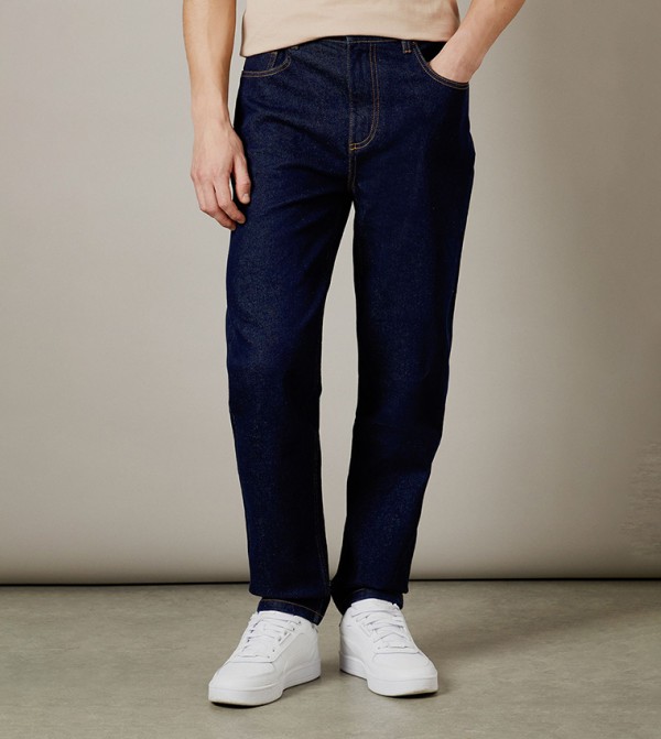 Rinse Wash Stretch Tapered Fit Jeans