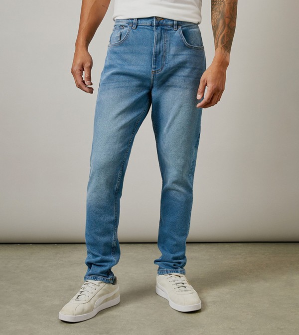 Light Washed Stretch Slim Fit Jeans