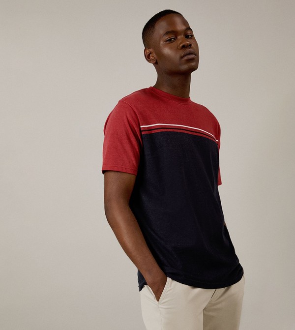 Color Block Crew Neck T-Shirt