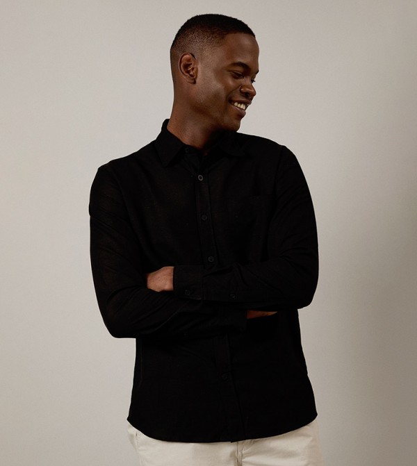 Linen Blend Long Sleeves Shirt