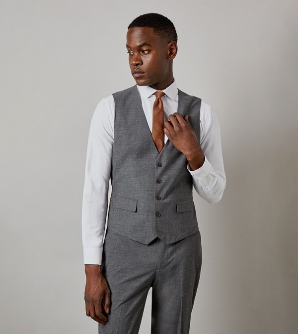 Tonal Checkered Waistcoat