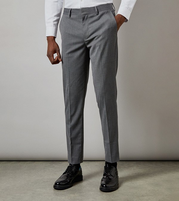Twill Slim Fit Formal Trousers