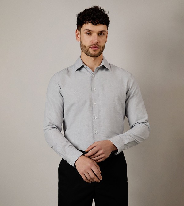 Textured Slim Fit Formal Shirt