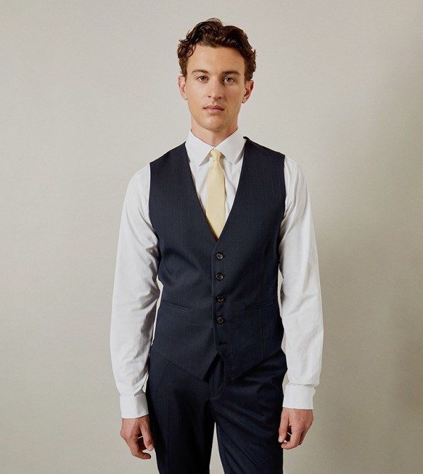 Pinstriped V-Neck Waistcoat