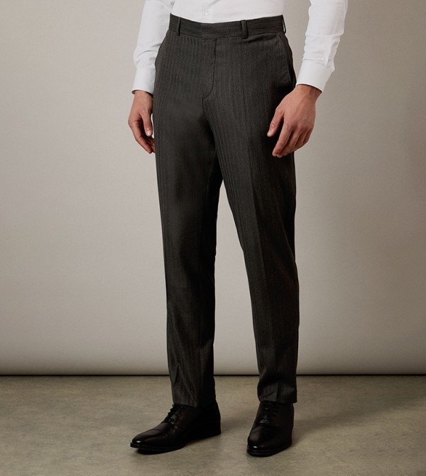 Herringbone Slim Fit Formal Trouser