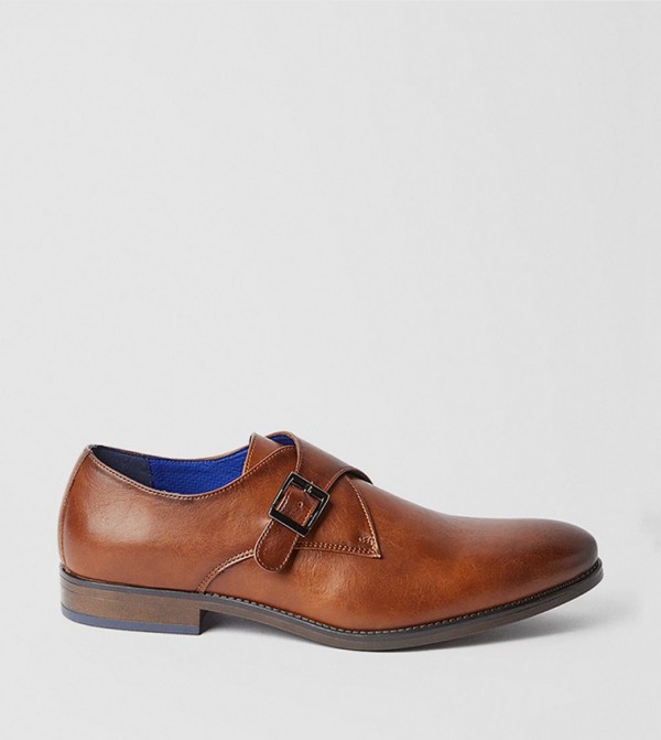 Solid Buckled Monkstrap Shoes