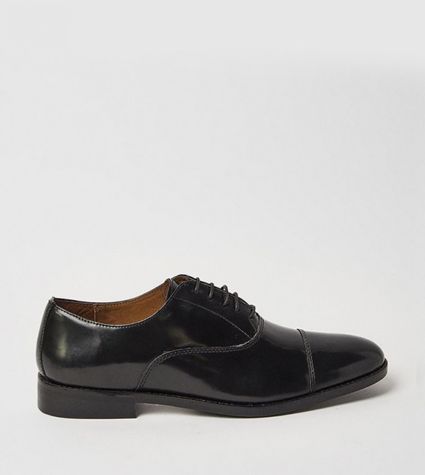 High Shine Leather Cap Toe Oxford Shoes