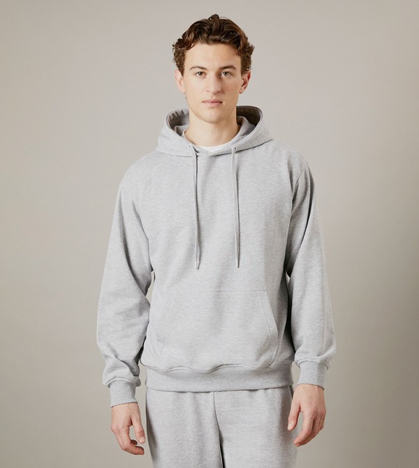 Solid Long Sleeves Overhead Hoodie