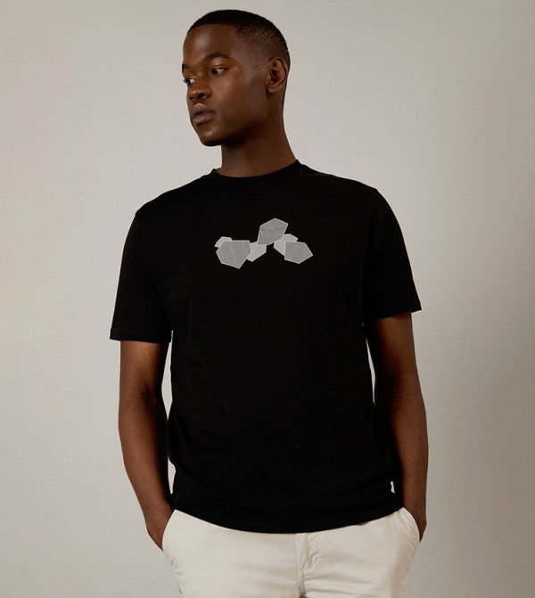 Abstract Shape Printed Crew Neck T-Shirt