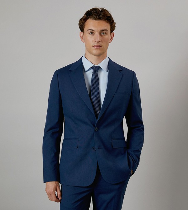 Textured Stretch Slim Fit Blazer