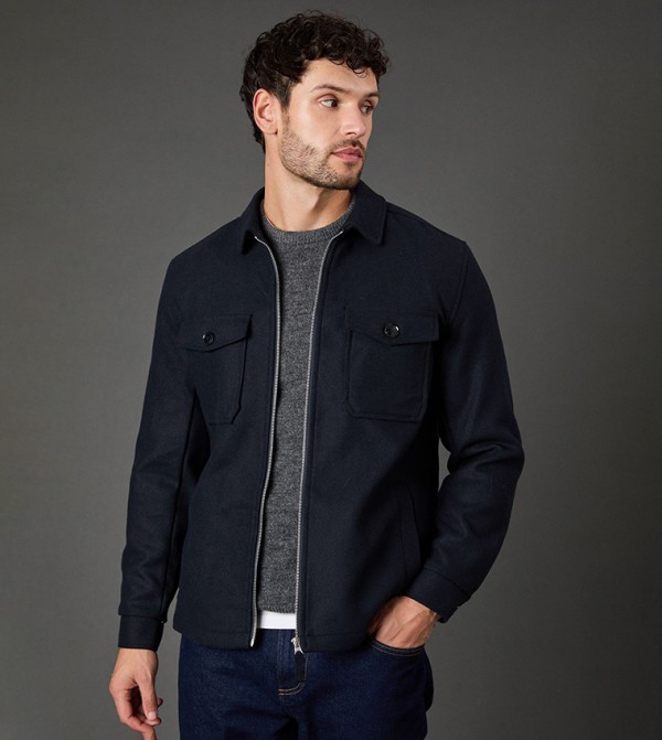 Wool Look Harrington Jacket