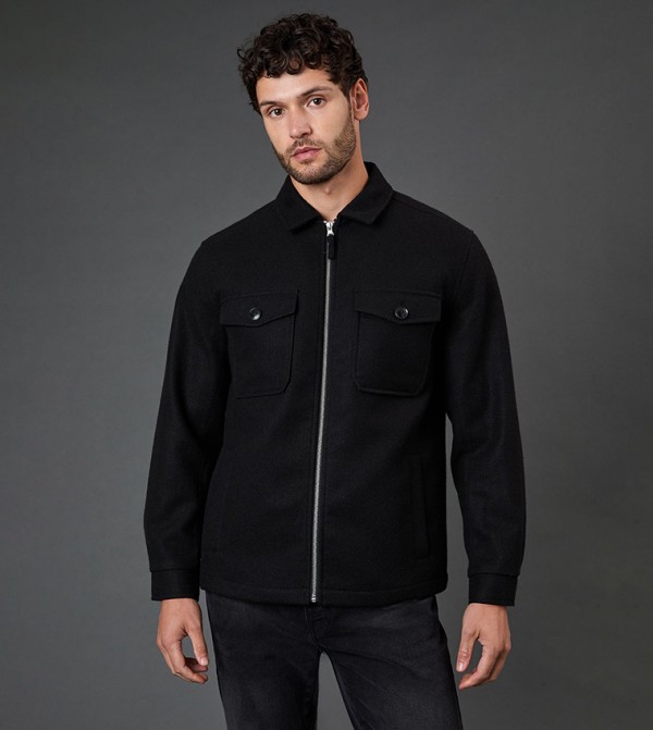 Wool Look Harrington Jacket