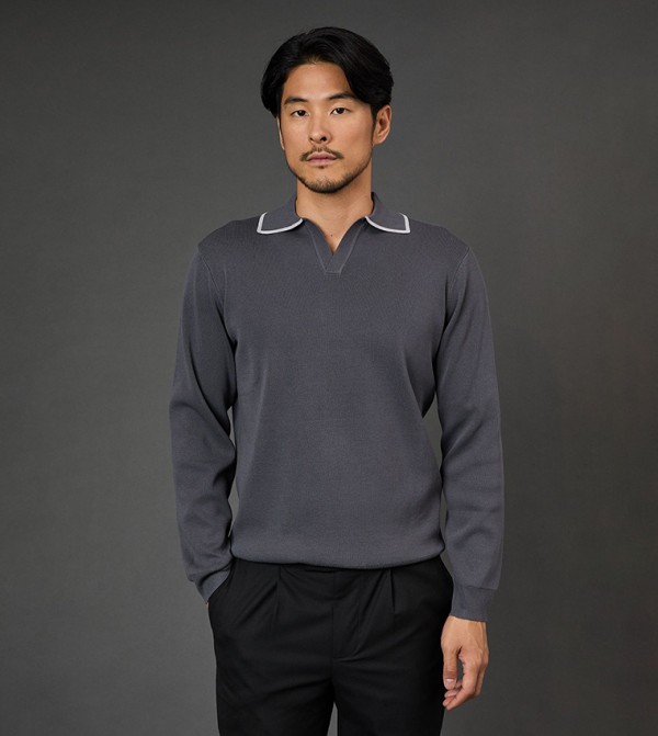 Long Sleeves Polo Neck Sweater