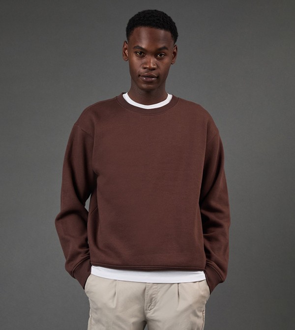 Solid Crew Neck Sweatshirt